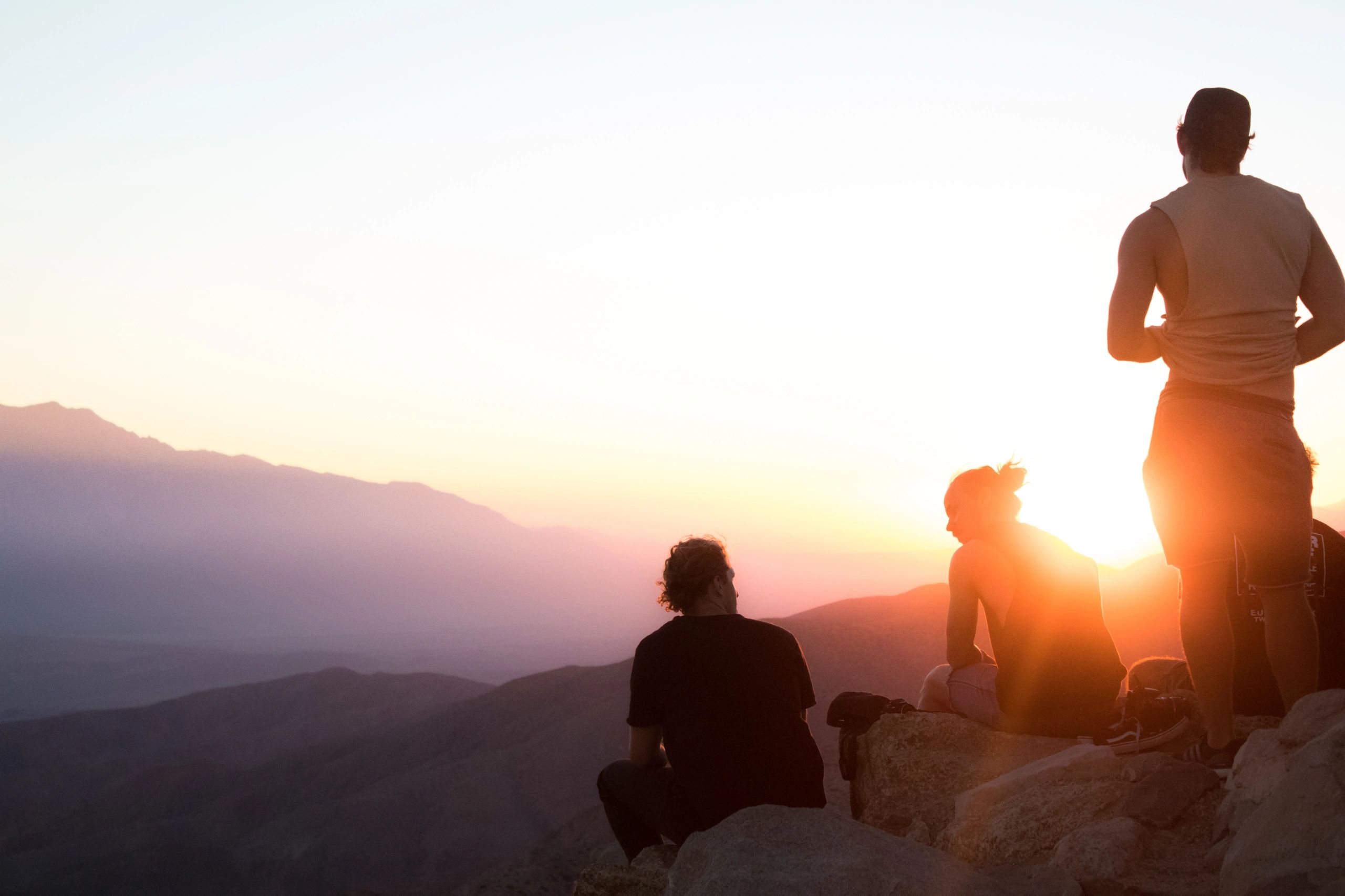 Silhouette sunset mountains