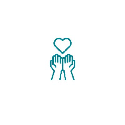 Hands holding heart charity icon